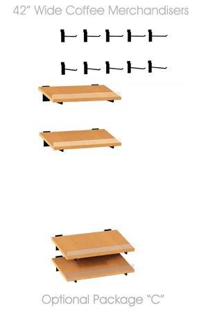 Micro Market Coffee Merchandiser 42 inch wide 80 inch high Optional Accessories Package C
