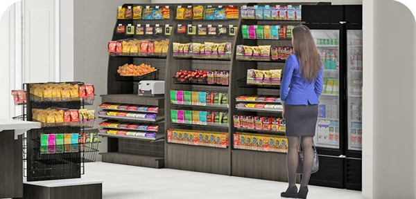 Micro Market Free Standing In Arch Sided Merchandiser Cabinet Installation