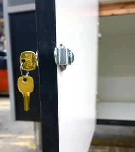 Microwave Cabinet Storage Area Lock Detail