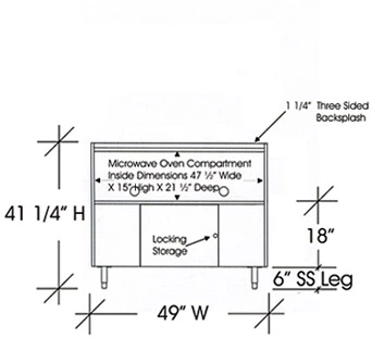 Drawing Microwave Cabinet For Two Microwave Ovens 42 Inches X 49 Inches