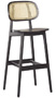 Modern Wood Cane Back Bar Stool