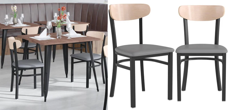 Moon Back Steel Restaurant Chairs Installation