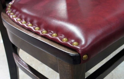 Wood Bar Stool Seat With Nail Trim