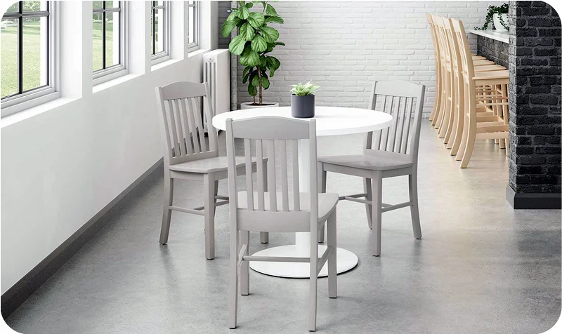 Oak Mission Restaurant Chairs Installation