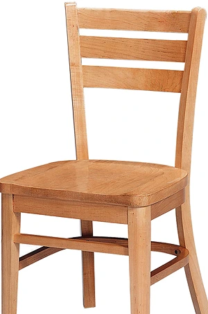 Oak Rail Ladder Back 1 Restaurant Chair Detail