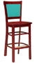 Oak Rail Upholstered Back Barstool