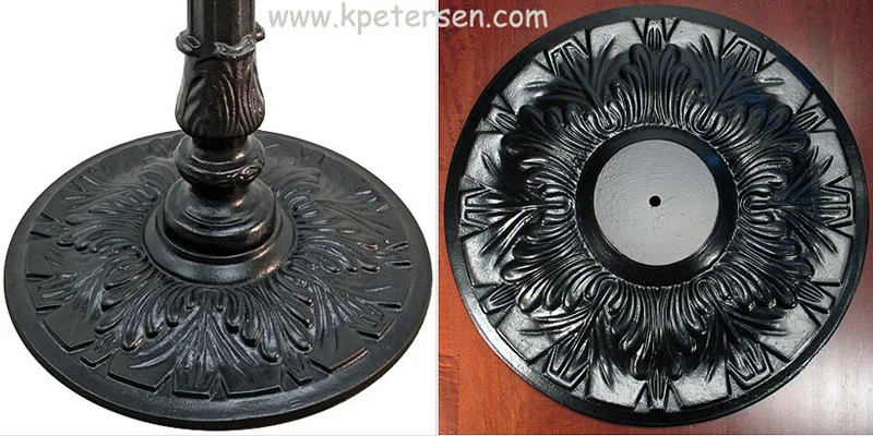 Ornate Round Cast Table Base Detail