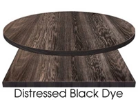 Wood Veneer Restaurant Table Woodland Distressed Black Dye Stain On Oak