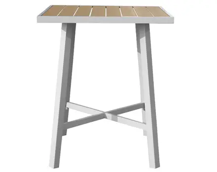 Outdoor Aluminum Faux Wood Bar Table