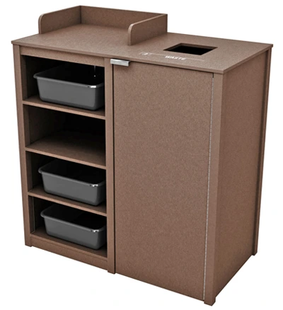 Outdoor Bussing Station Waste Receptacle Combination 2