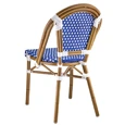 Outdoor French Street Cafe Faux Bamboo Aluminum Chair Blue Finish Combination Rear