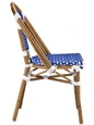 Outdoor French Street Cafe Faux Bamboo Aluminum Chair Blue Finish Combination Side