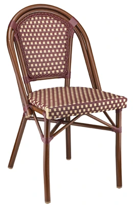 19th Century Style French Street Cafe Outdoor Aluminum Chair & Woven PVC