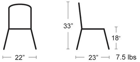 Outdoor Polypropylene & Aluminum Chair Dimensions