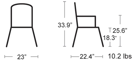Outdoor Polypropylene Restaurant Stacking Chair Dimensions