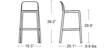 Outdoor Polypropylene Bar Stool Dimensions