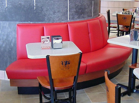 Partial Outside Radius Restaurant Booth Bench