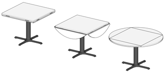 Padded Dropleaf Restaurant Tables
