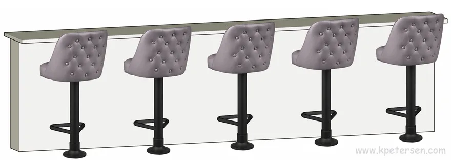Pancake House Counter Stools 30 Inch Seat Height - With Footrest