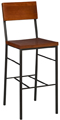 Matching Plank Back Steel Bar Stool