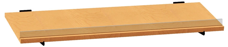 Micro Market Merchandiser Angled Shelf With Plexiglass Product Stop Detail