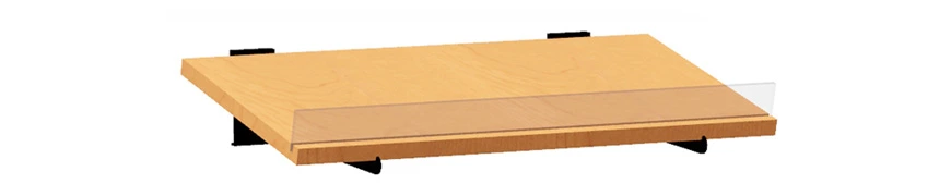 Micro Market Coffee Merchandiser Angled Shelf With Plexiglass Product Stop Detail