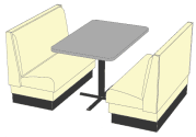 Plain Back Upholstered Restaurant Booth