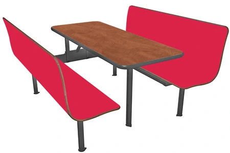 59 Inch Six Seat Wall Style Booth