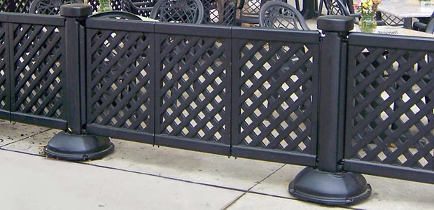 Portable Resin Fencing Three Panel Section Installation Detail