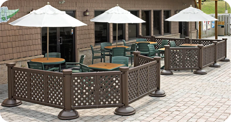 Portable Resin Fencing Installation. Standard Brown.