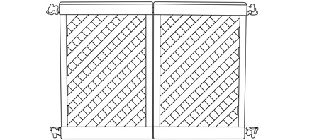 Portable Resin Fencing Two Panel Section Drawing