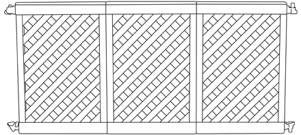 Portable Resin Fencing Three Panel Section Drawing