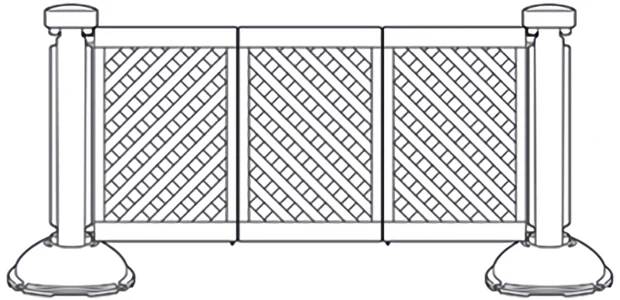 Portable Resin Fencing Three Panel Section