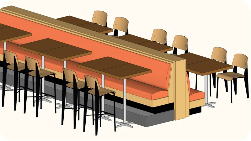 Prouve Bar Stools Black Frame Installation Drawing
