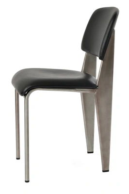 Prouve Chair Upholstered Seat, Upholstered Back, Front View