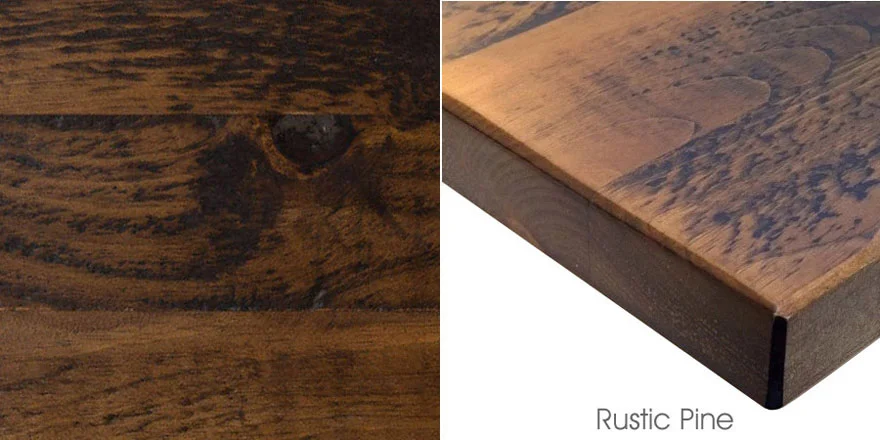 Mixed Plank Rustic Pine Quick Ship Restaurant Tables