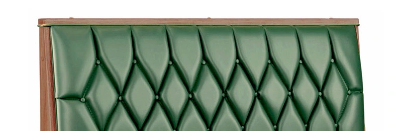 Diamond Tufted Upholstered Restaurant Booth Wood Trim Detail