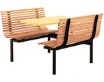 Slat Seat Oak Restaurant Booth