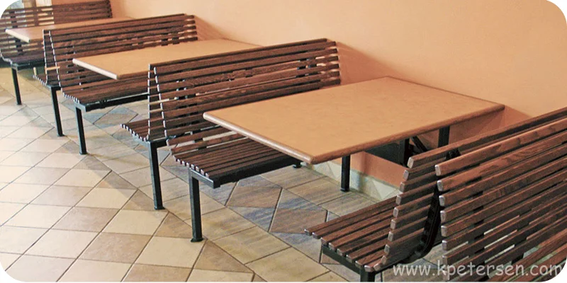 Oak Slat Seat Booth Seating Installation 2
