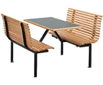 Slat Seat Oak Restaurant Booths