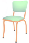 Retro Modern Diner Chair Variation - Green Vinyl Upholstery Spice Steel Chair Frame