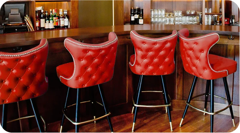 Upholstered Swivel Seat Club Bar Stools, Tufted Bar Stools Swivel