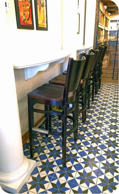 Wood Seat Roadhouse Bar Stool Installation