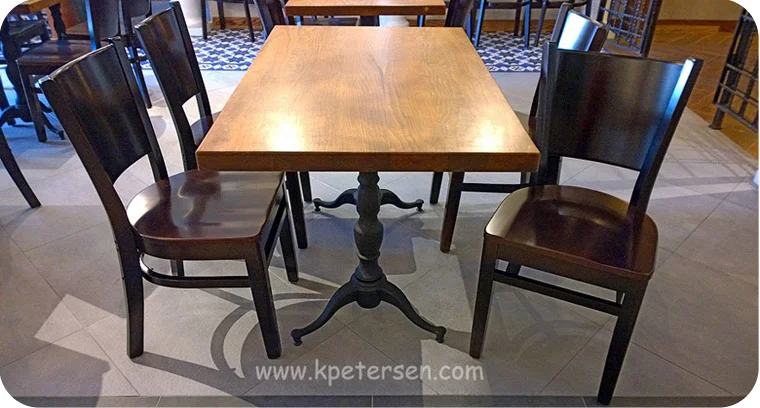 Wood Seat Roadhouse Restaurant Chair Installation