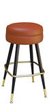 Large Upholstered RoundSwivel Seat Club Bar Stool