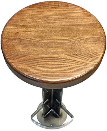 Rust Belt Industrial Style Soda Fountain Counter Stool Solid Ash Seat Detail