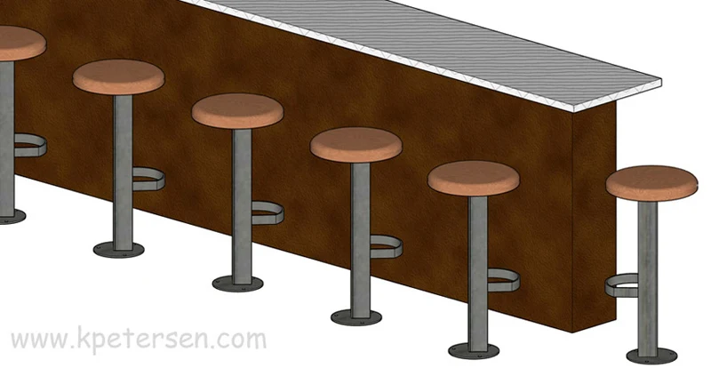 Bolt-Down Rust Belt Soda Fountain Base Floor Attachment Drawing