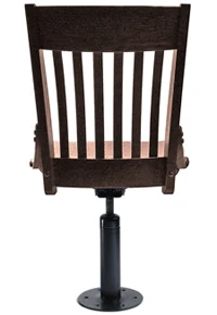Oak Schoolhouse Bolt Down Swivel Side Chair Rear View