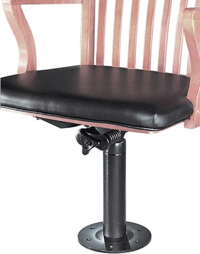 Oak Schoolhouse Bolt Down Swivel Arm Chair - Base Detail