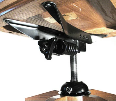Oak Schoolhouse Swivel Chair Swivel and Adjustment Detail